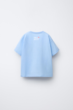 ZARA ФУТБОЛКА С ПРИНТОМ HELLO KITTY © SANRIO, ГОЛУБОЙ