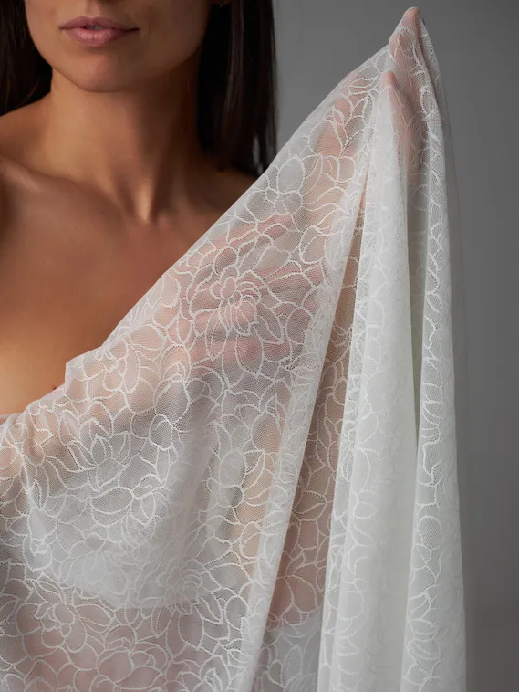 Сетка эластичная Цветок Лотоса оптом, айвори 004