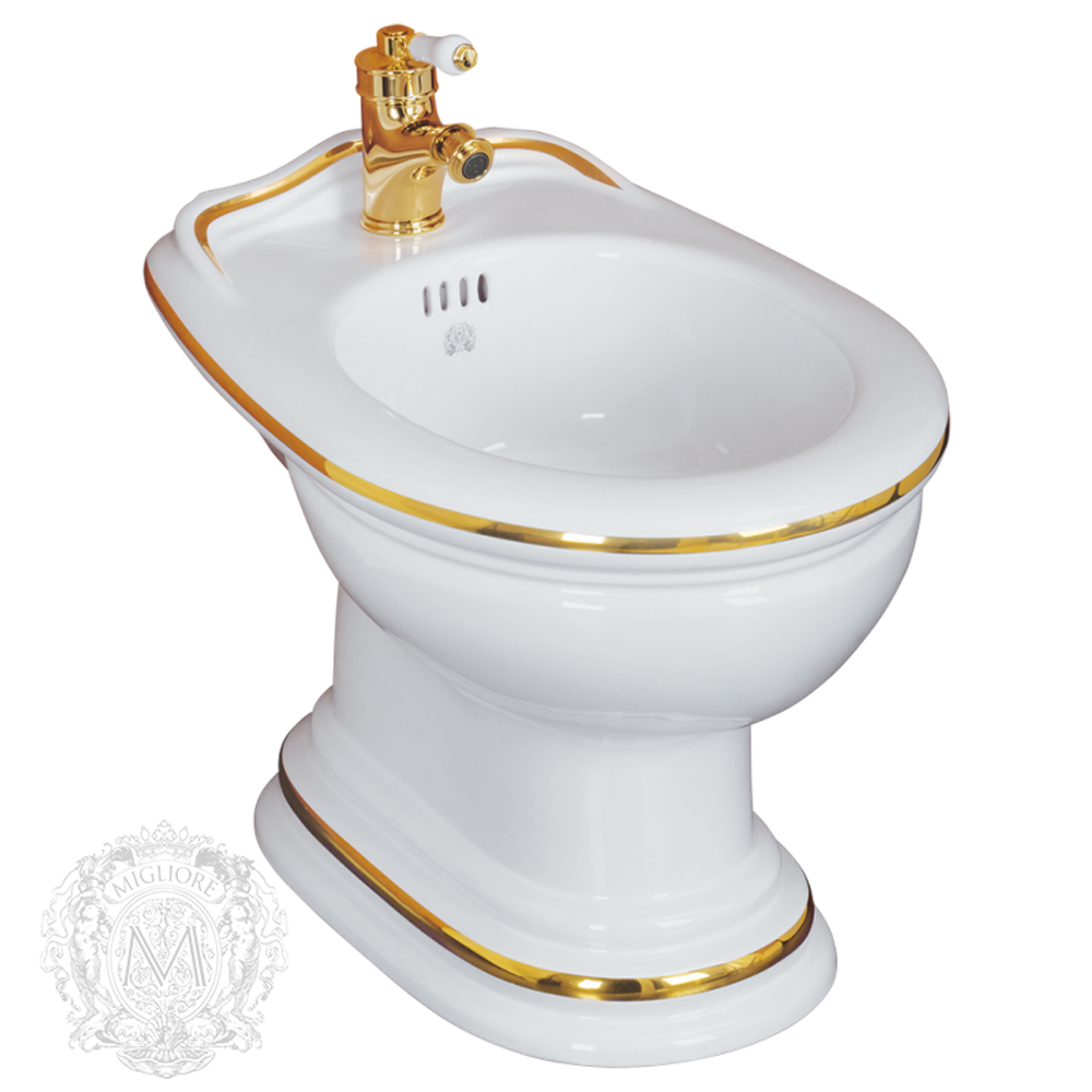 Биде напольное Migliore Milady Milady ML.MLD-25.732.D2, декор золото