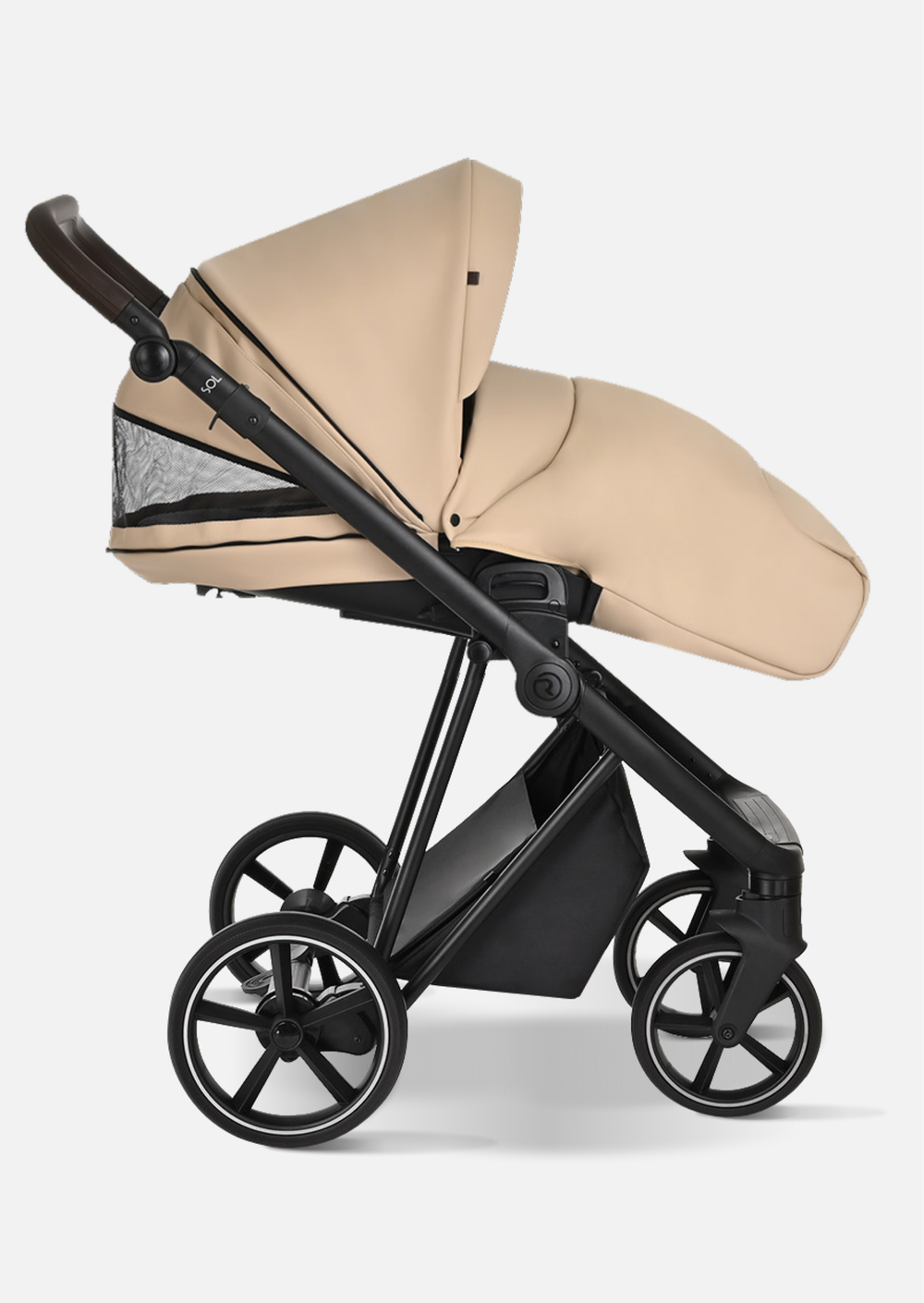 Roan Коляска 2 в 1 Sol Leather Caramel Black Тем.коричневый