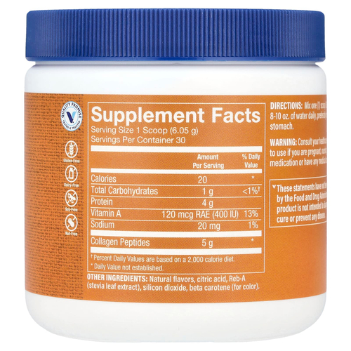 The Vitamin Shoppe, Порошок из пептидов коллагена, ананас, 181,5 г (6,4 унции)
