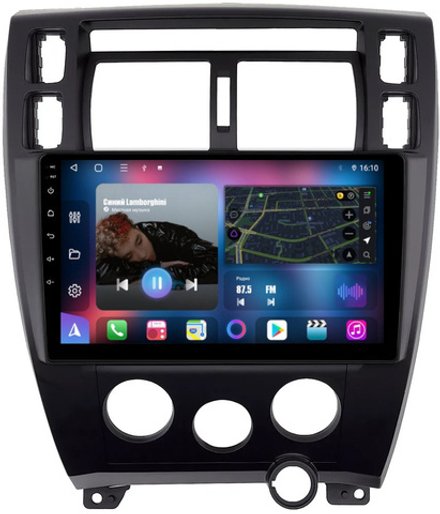 Магнитола для Hyundai Tucson 2004-2009 - FarCar 3037M монитор 10" QLED на Android 13, 8-ядер, CarPlay, 4G SIM-слот