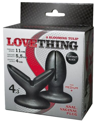 Анально-вагинальный плаг A blooming tulip М+ (Цвет: черный)