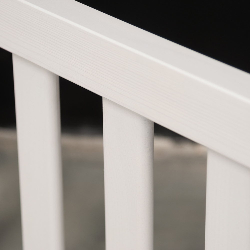 Бортик для кровати односпальной 90х200 Буфалина от падения из массива сосны, белый