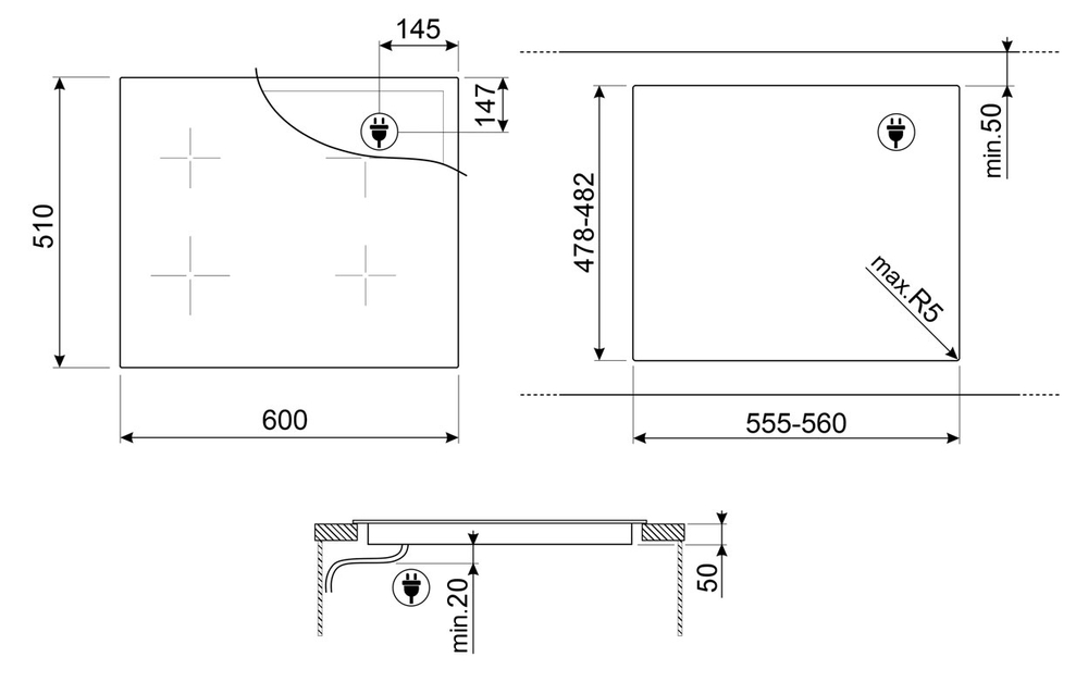 Электрическая варочная панель Smeg SI1M24644D