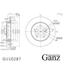 Диск тормозной задний с покрытием Geely EMGRAND X7 1.8л. 125-131 л.с. 2011-2023 год GANZ GIJ10287