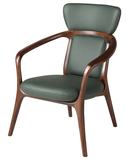 Кресло 5180 из темно-зеленой экокожи