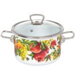 Кастрюля сталь, эмал, 3 л, с крыш, Vitross, Granada белоснежная, 1SD185S, индукц