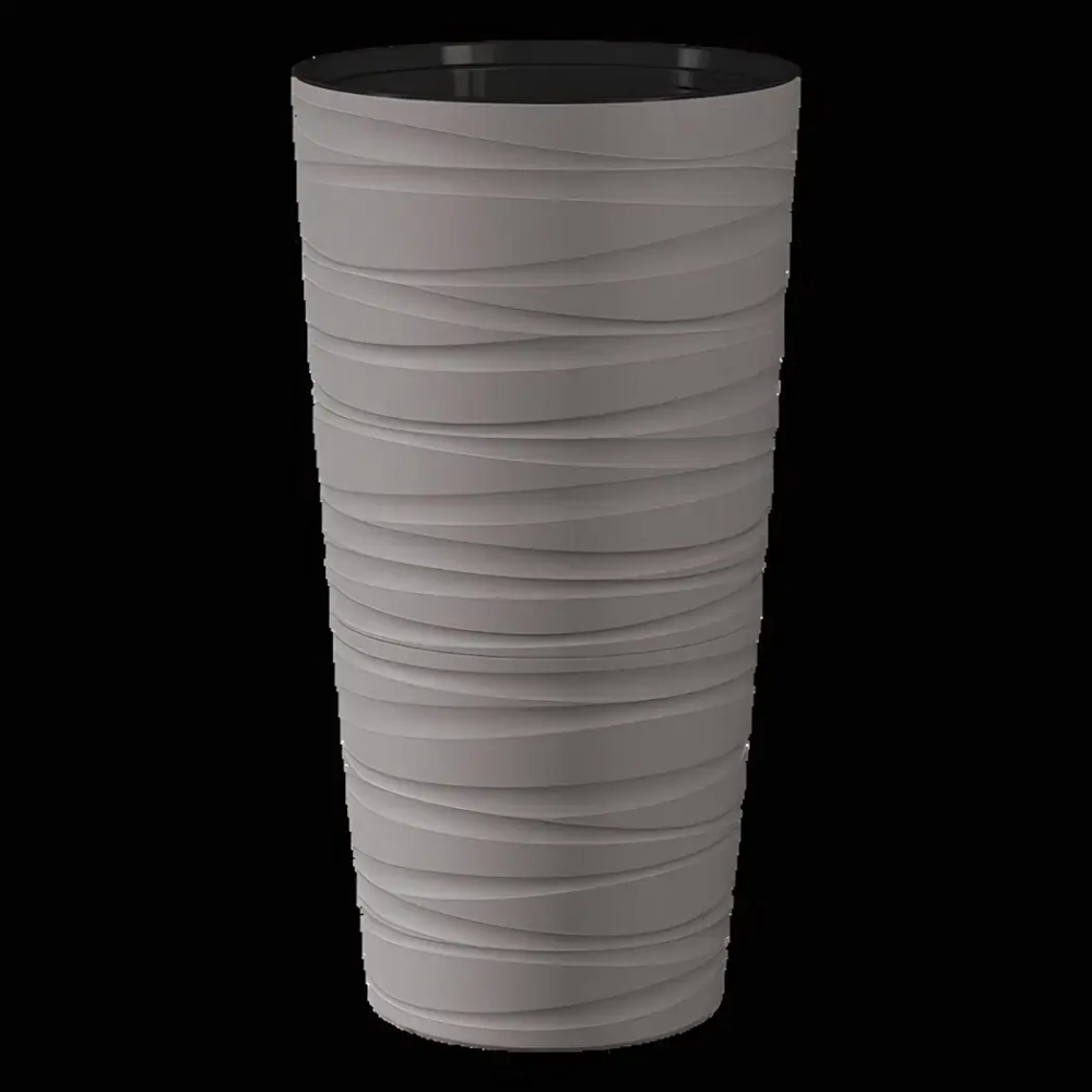 Кашпо для цветов пластиковое 15л d-30см «Модерн Максимум» Серый жемчуг
