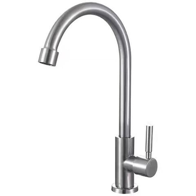 Смеситель для кухни, РМС, с кран-буксой, для одного типа воды, нерж, SUS124-269F