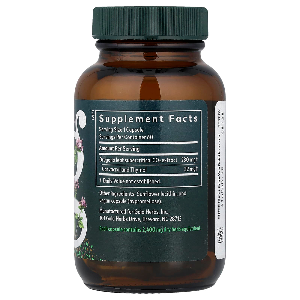 Gaia Herbs, масло орегано, 60 капсул Phyto-Caps®