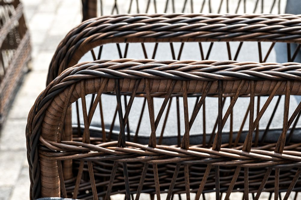 "Цесена" обеденная группа плетеная из искусственного ротанга, цвет коричневый