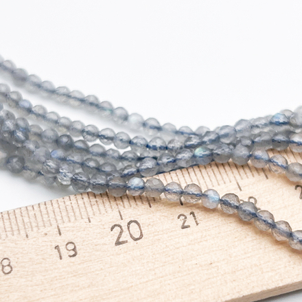 Лабрадор граненый, размер около 3,2 мм, цена за нить 38 см