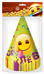 Колпаки на праздник Смайл, Emoji, Желтый, 1 шт.