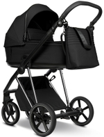 Детская коляска Roan Sol Vintage Luxury 2.0 3 в 1 с автокреслом Tutis Elo Lux EduSky Black VIN 05/CB Caviar Black/Nickel/руч.Black