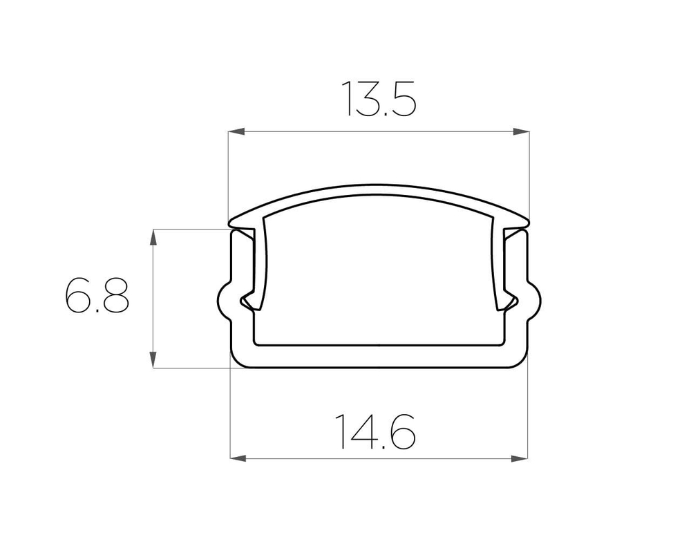 Профиль накладной алюминиевый LC-LP-0616-2 Anod