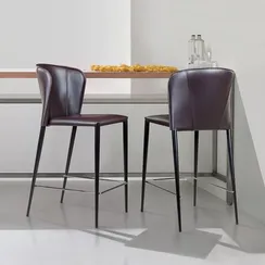 Полубарный стул Albert коричневая кожа