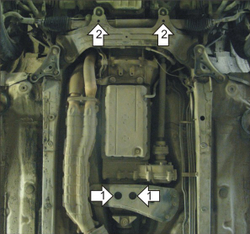 Защита КПП, Разд. коробки. 3 мм, Сталь. для Toyota Mark 2000-2004 MOTODOR.12506