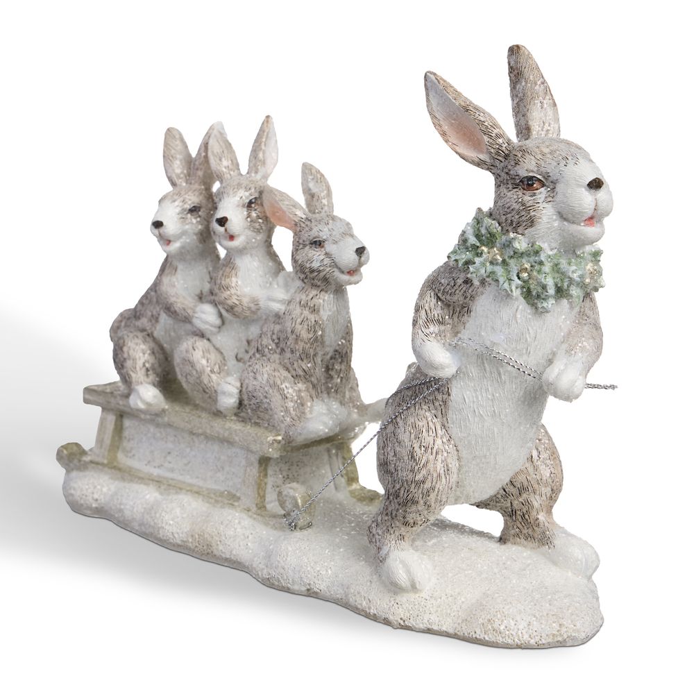 СТАТУЭТКА "КРОЛЬЧИХА С КРОЛЬЧАТАМИ" 24Х8Х16,5 СМ