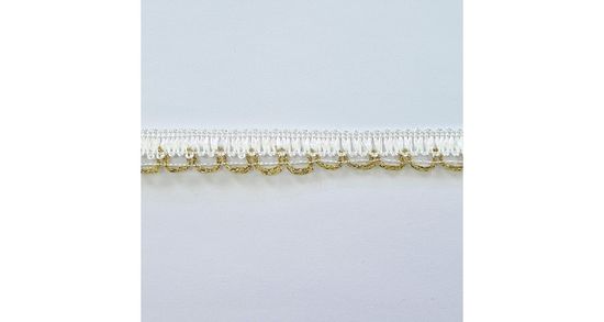 22822-G Тесьма декоративная, Белый с золотом
