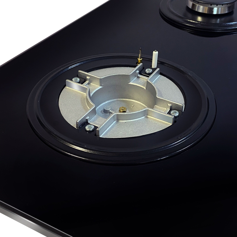 Варочная панель газовая HCG-464, стекло 4 конф, черная, эл.поджиг, газконтроль