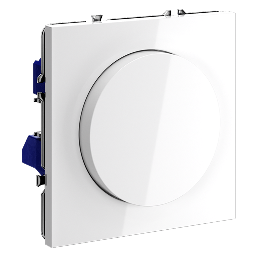 Светорегулятор встраиваемый VOLTUM S70 поворотно-нажимной 600 Вт, (белый глянцевый)