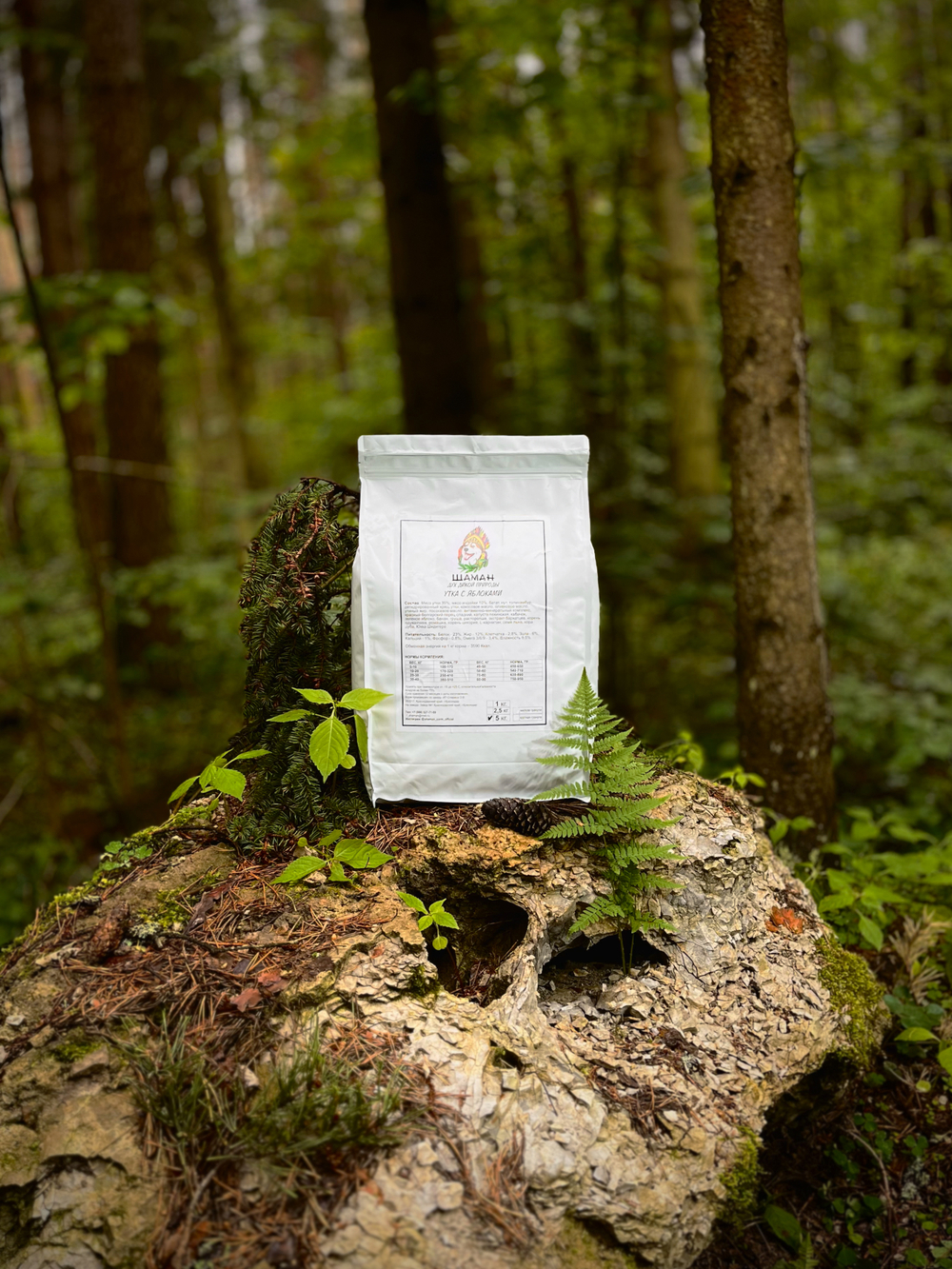 Сухой корм SHAMAN "Дух дикой природы" Утка с яблоками 5 кг; крупная гранула; для взрослых собак; Класс Холистик