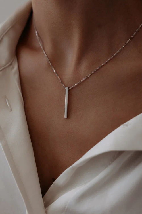 Колье "Брусок" в серебре