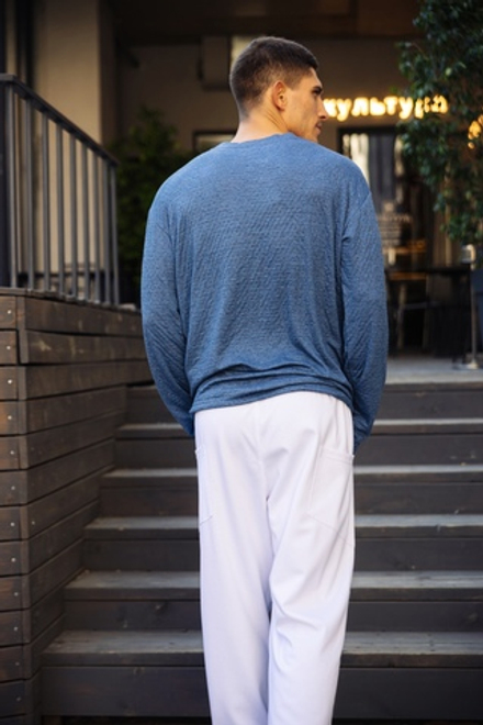 Лонгслив Lines 2, синий