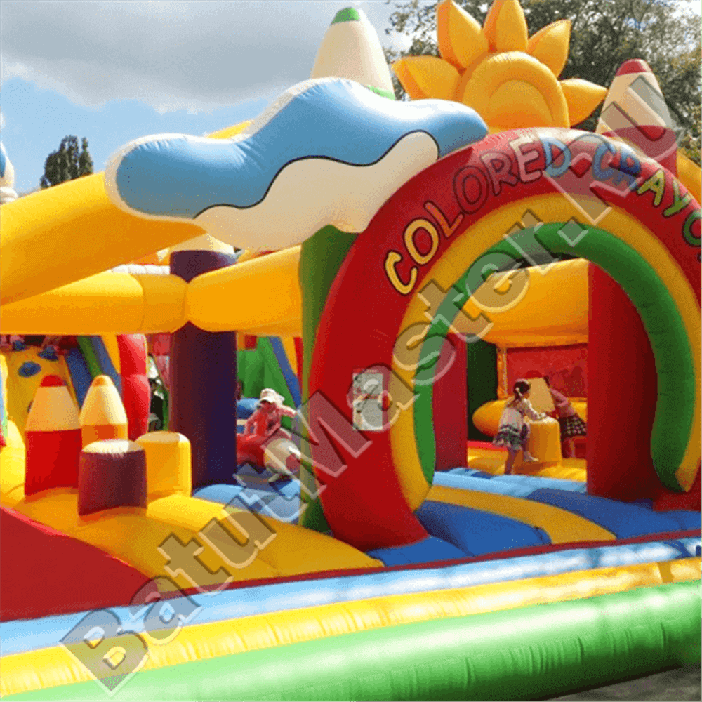 Надувная полоса препятствий "Коробка с карандашами"