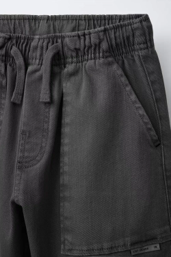 ZARA БРЮКИ-ДЖОГГЕРЫ ИЗ ЭЛАСТИЧНОЙ ТКАНИ, АНТРАЦИТОВЫЙ-СЕРЫЙ