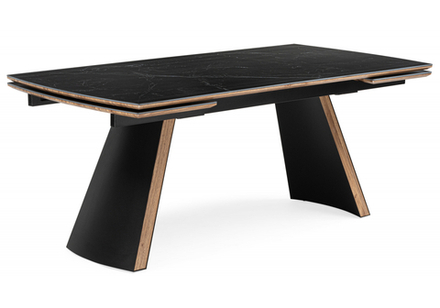 Керамический стол Woodville Симмонс 180(260)x90 shakespeare black, черный