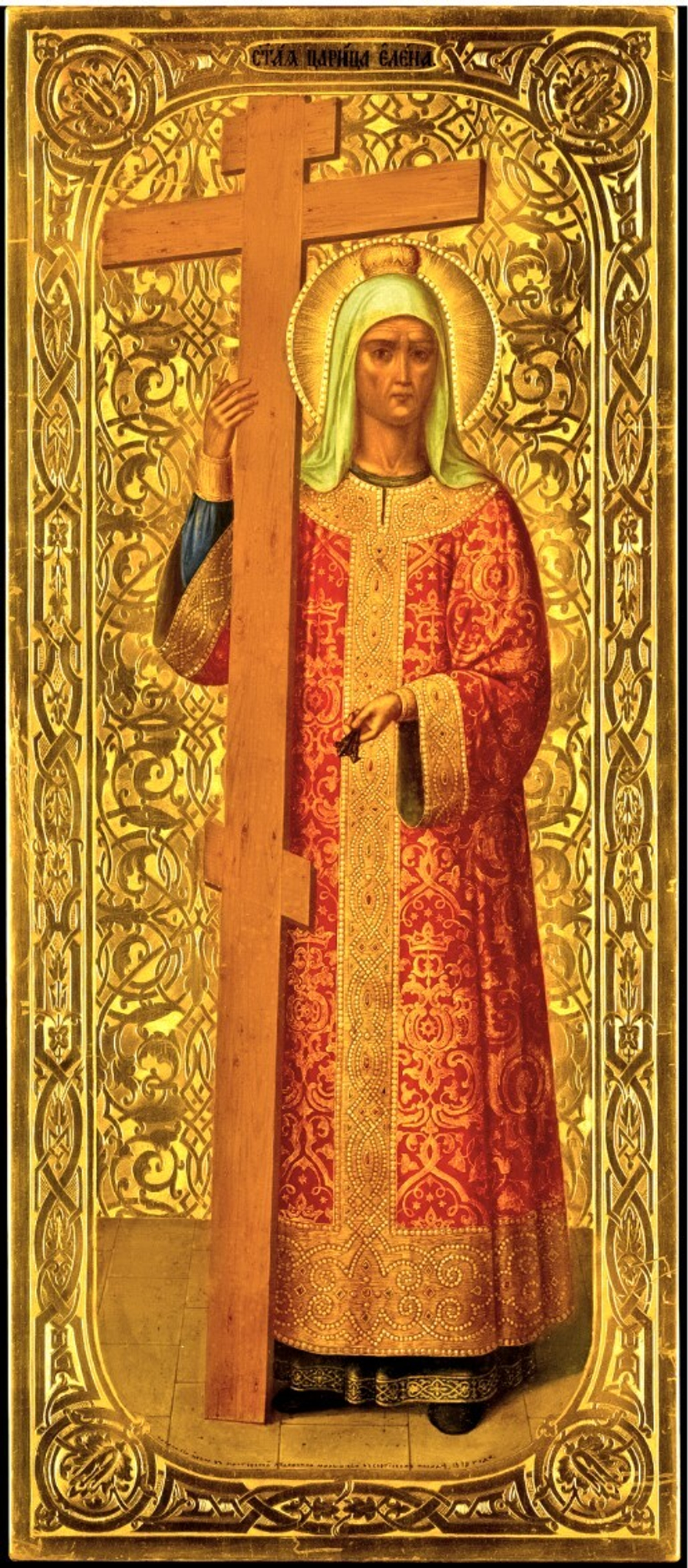 Елена Константинопольская святая равноапостольная царица деревянная икона на левкасе мастерская Иконный Дом