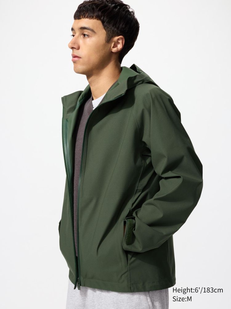 UNIQLO Парка BLOCKTECH, оливковый
