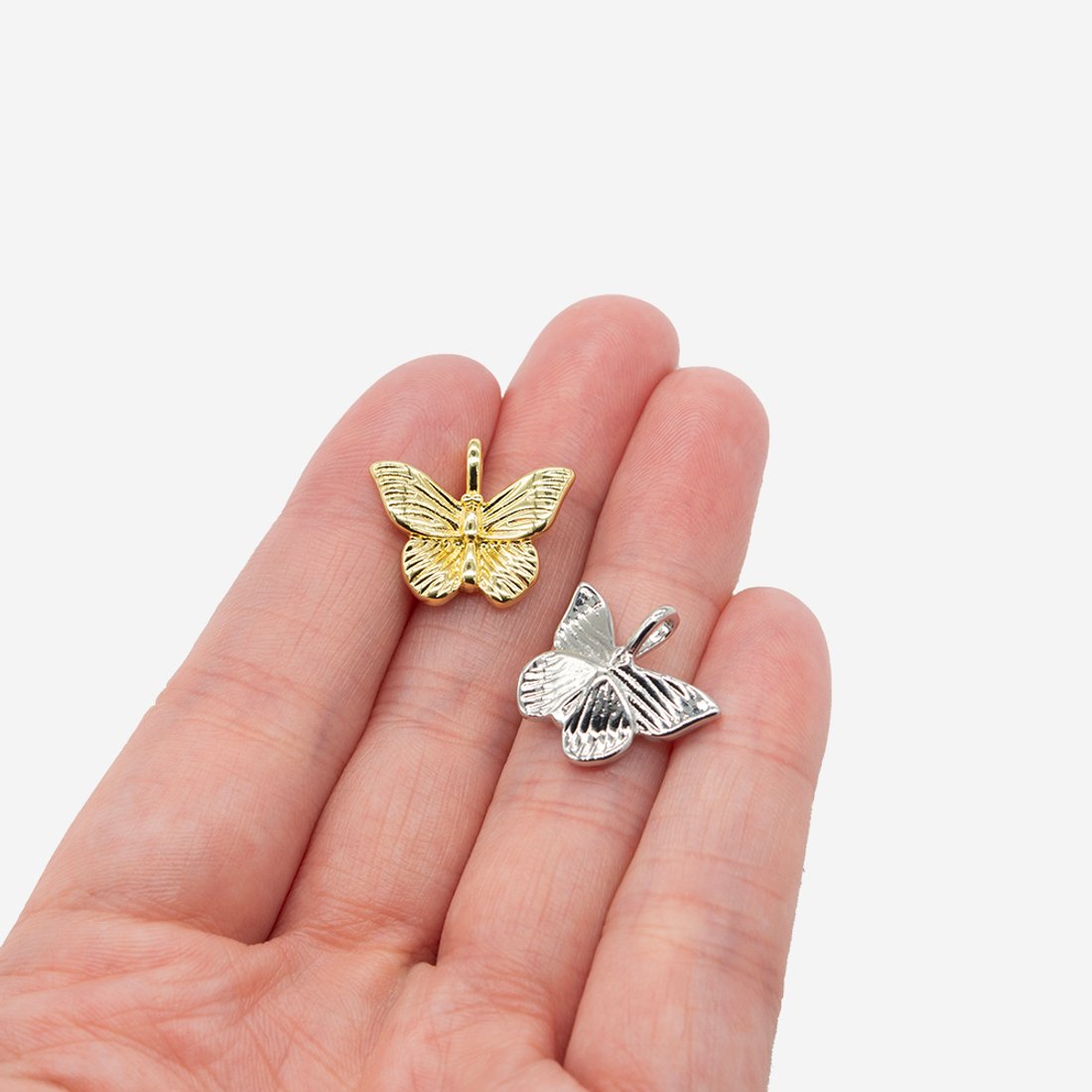 Подвеска "Бабочка", 15,5*17,5мм, родирование