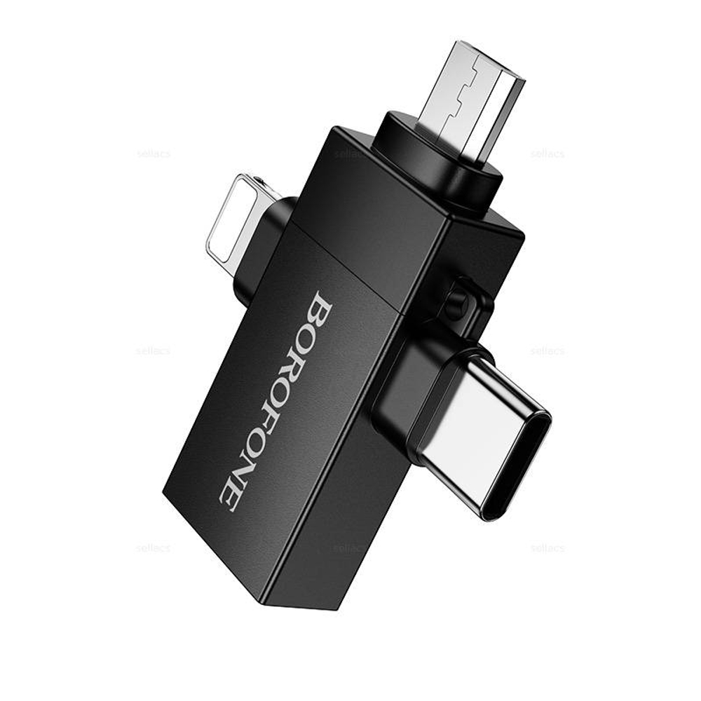 BV26D iP штекер/Type-C штекер/Micro штекер на USB гнездо USB2.0 3-в-1 адаптер