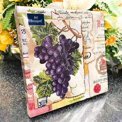 ВИНОГРАД   Салфетки 20л Bouquet Original, 3-х слойные  *12шт
