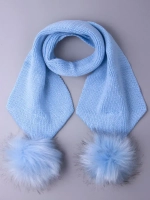 Шарф зимний вязаный с помпонами для детей