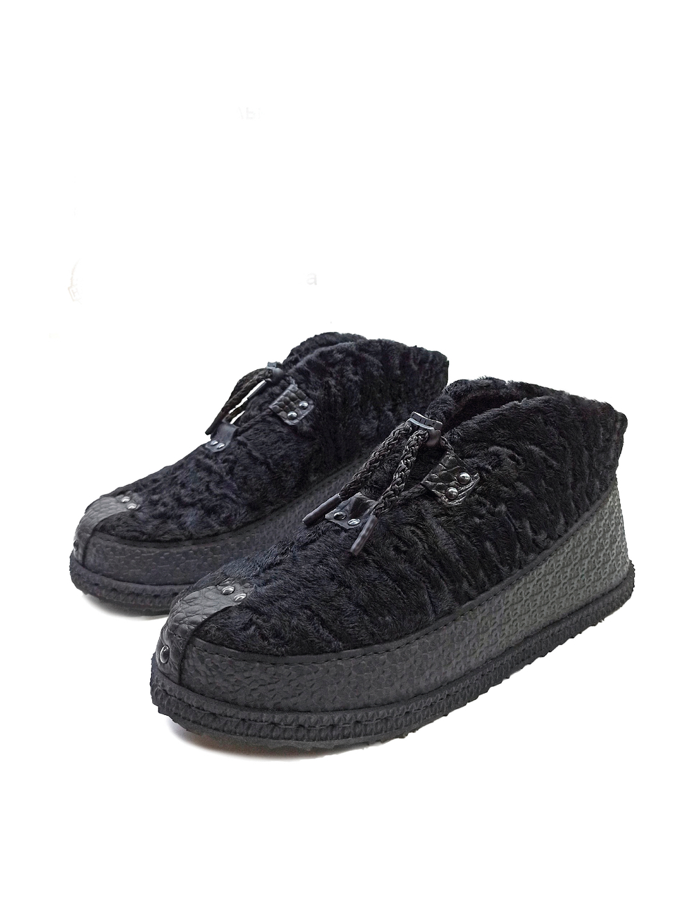 Ботинки из натурального каракуля "Black Рepper"