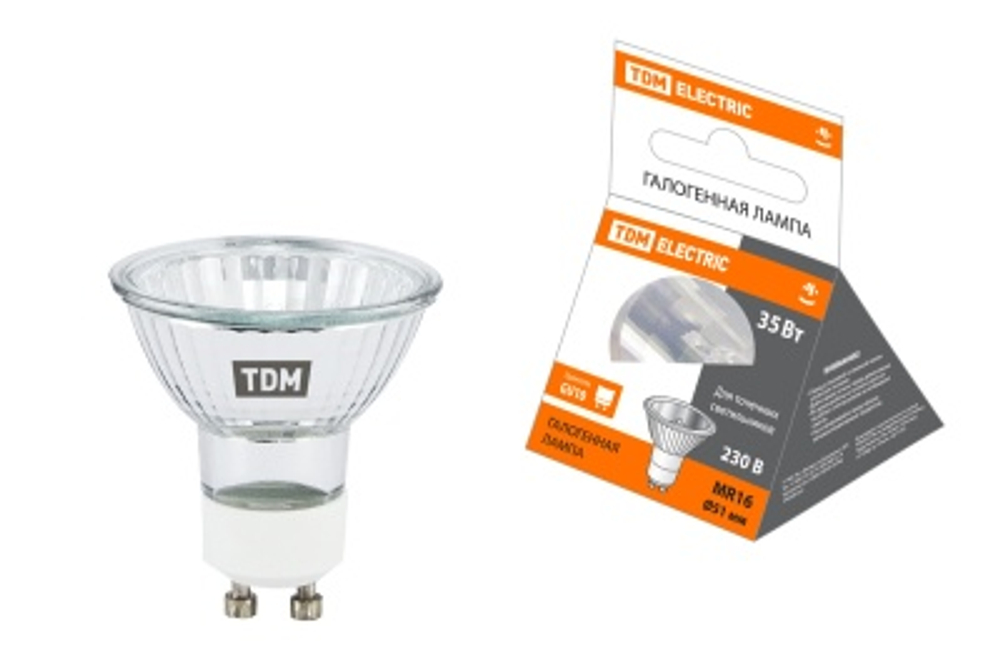 Лампа галогенная с отражателем MR16 JCDR 35Вт 230В GU10 TDM