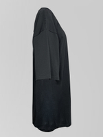 Футболка 6109 удлиненная однотонная с принтом с двух сторон