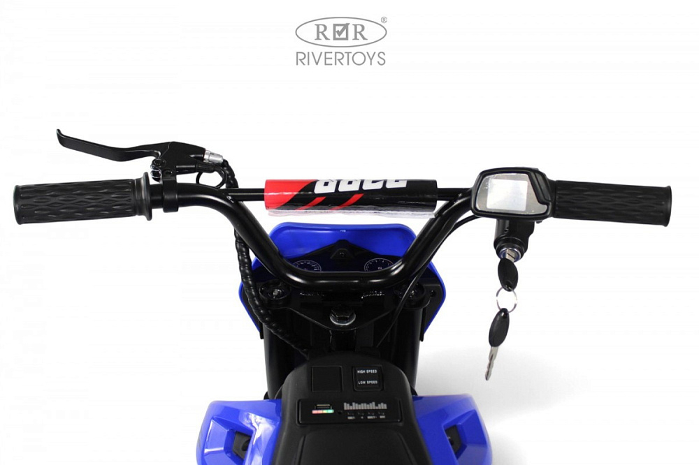 Детский электромотоцикл RiverToys E777KX E777KX-MOTO-BLUE/синий