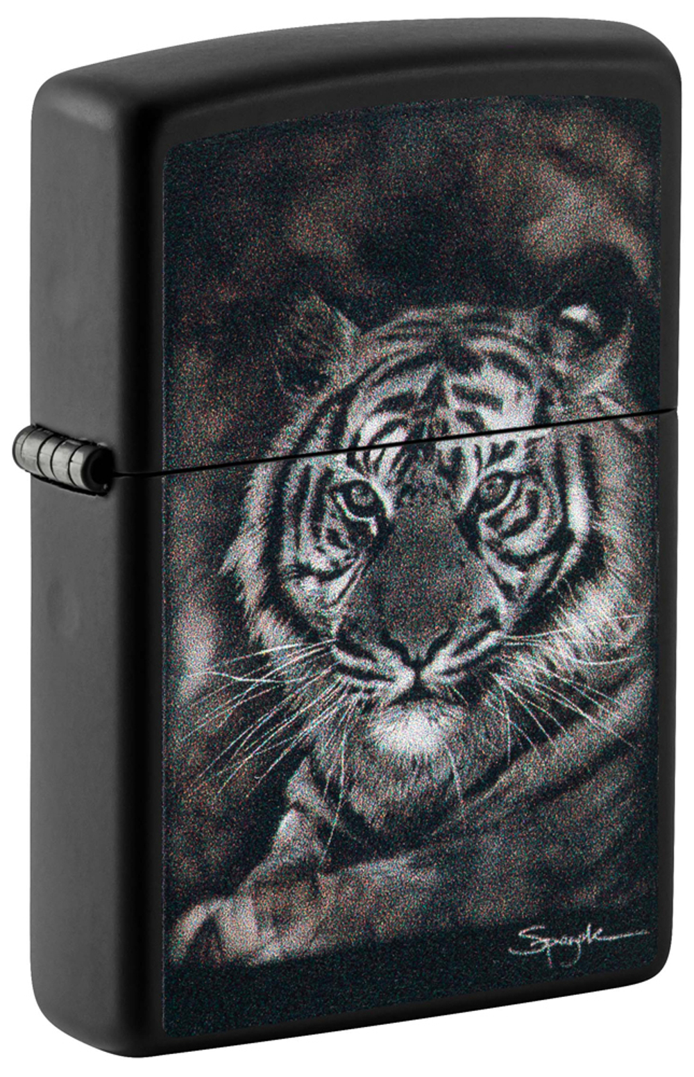 Зажигалка Zippo Spazuk Design с покрытием Black Matte, латунь/сталь, чёрная, матовая, 38x13x57 мм