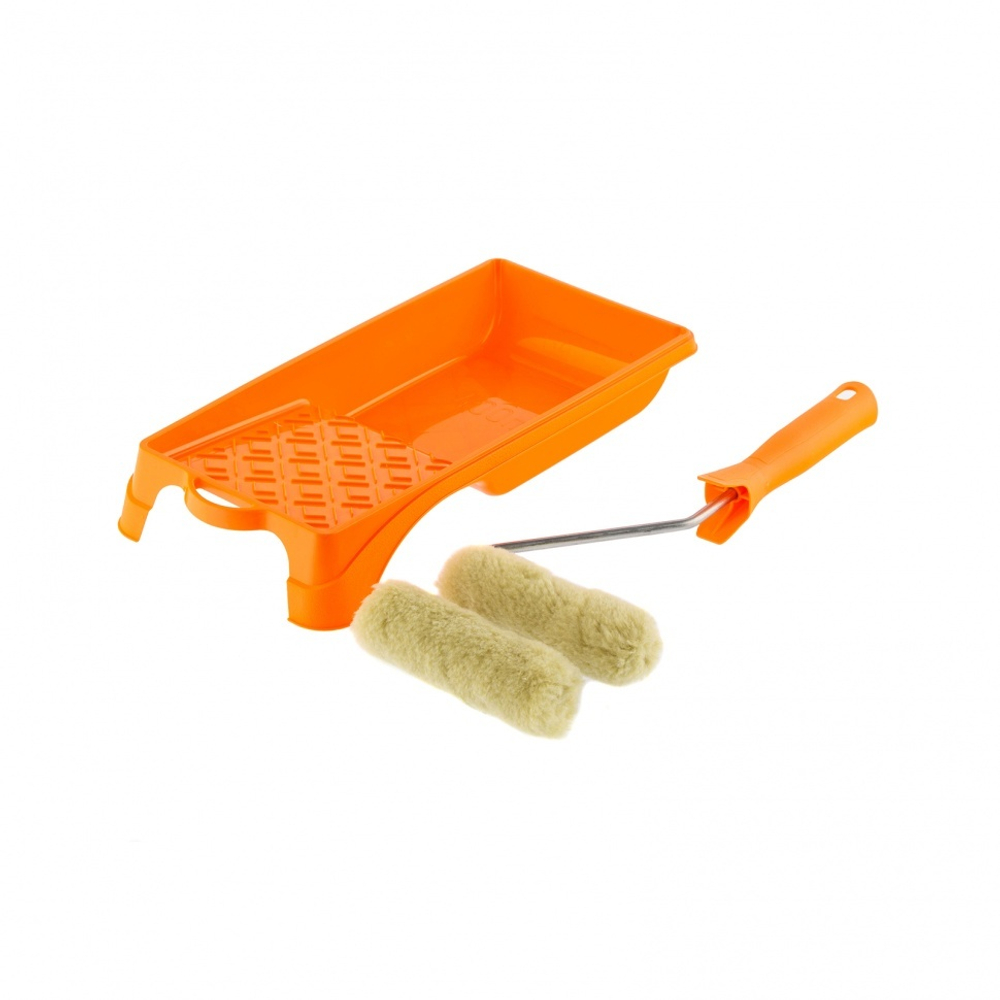 Малярный набор для фасадных работ: кювета 150 мм х 290 мм и мини-валик 110 мм Сибртех 80457