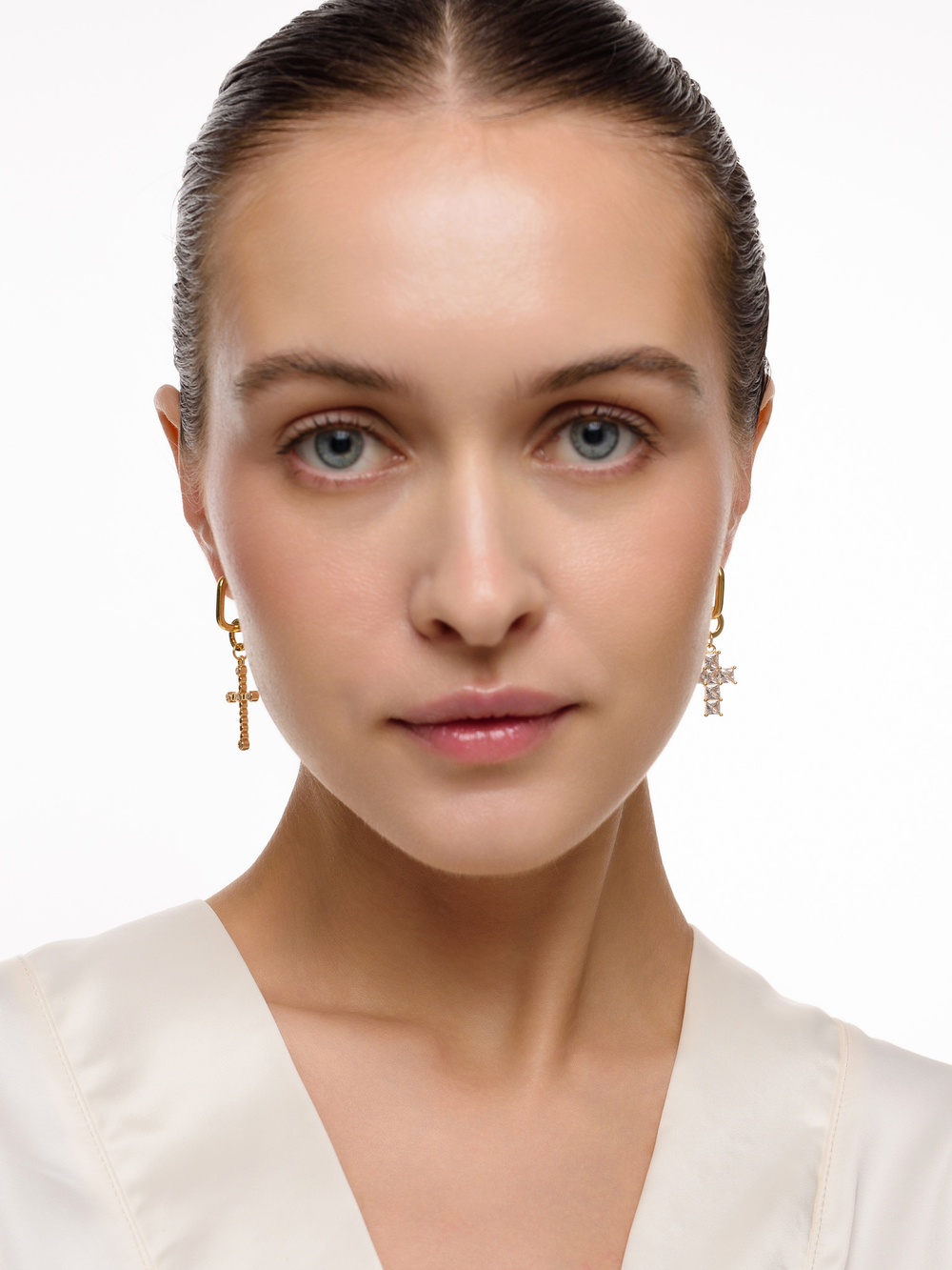 Серьги "Cross Double Royal" Gold