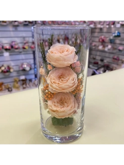 натуральные цветы в стекле, вакуум