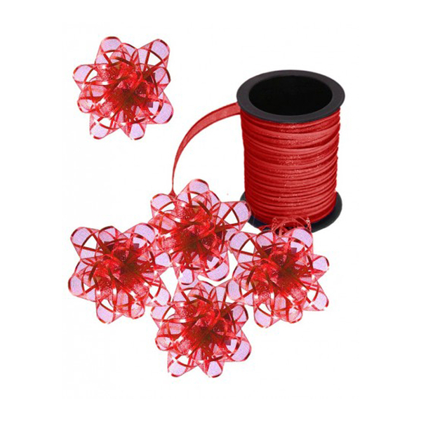 
          Набор Для Упаковки Лента, 1см*10м, 4 Бантика (Красный)