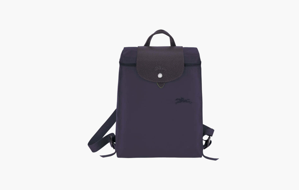Longchamp Le Pliage Green Recycled Canvas M Backpack "Bilberry"