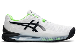 Мужские кроссовки теннисные Asics Gel-Resolution 8 Clay - white/green gecko