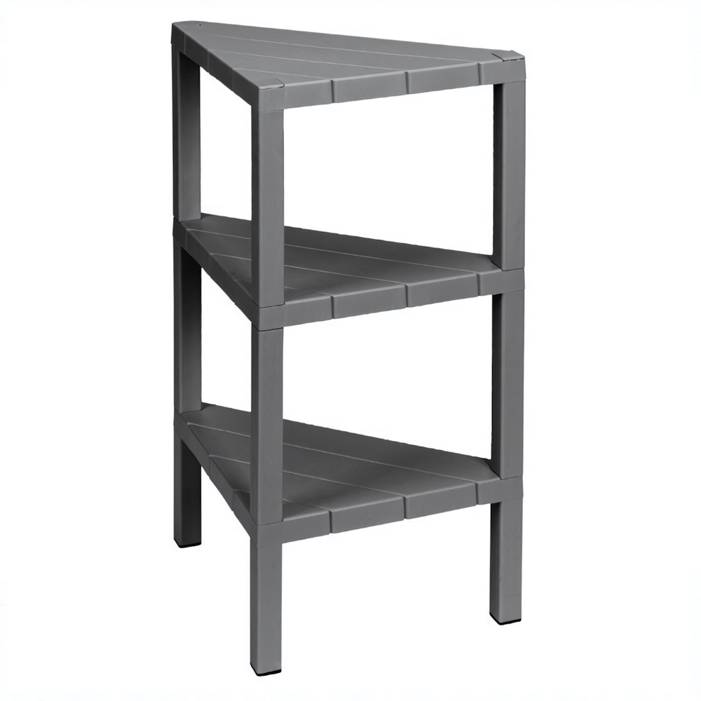 Этажерка угловая nature 3 полки 330х330х725 мм (серый)